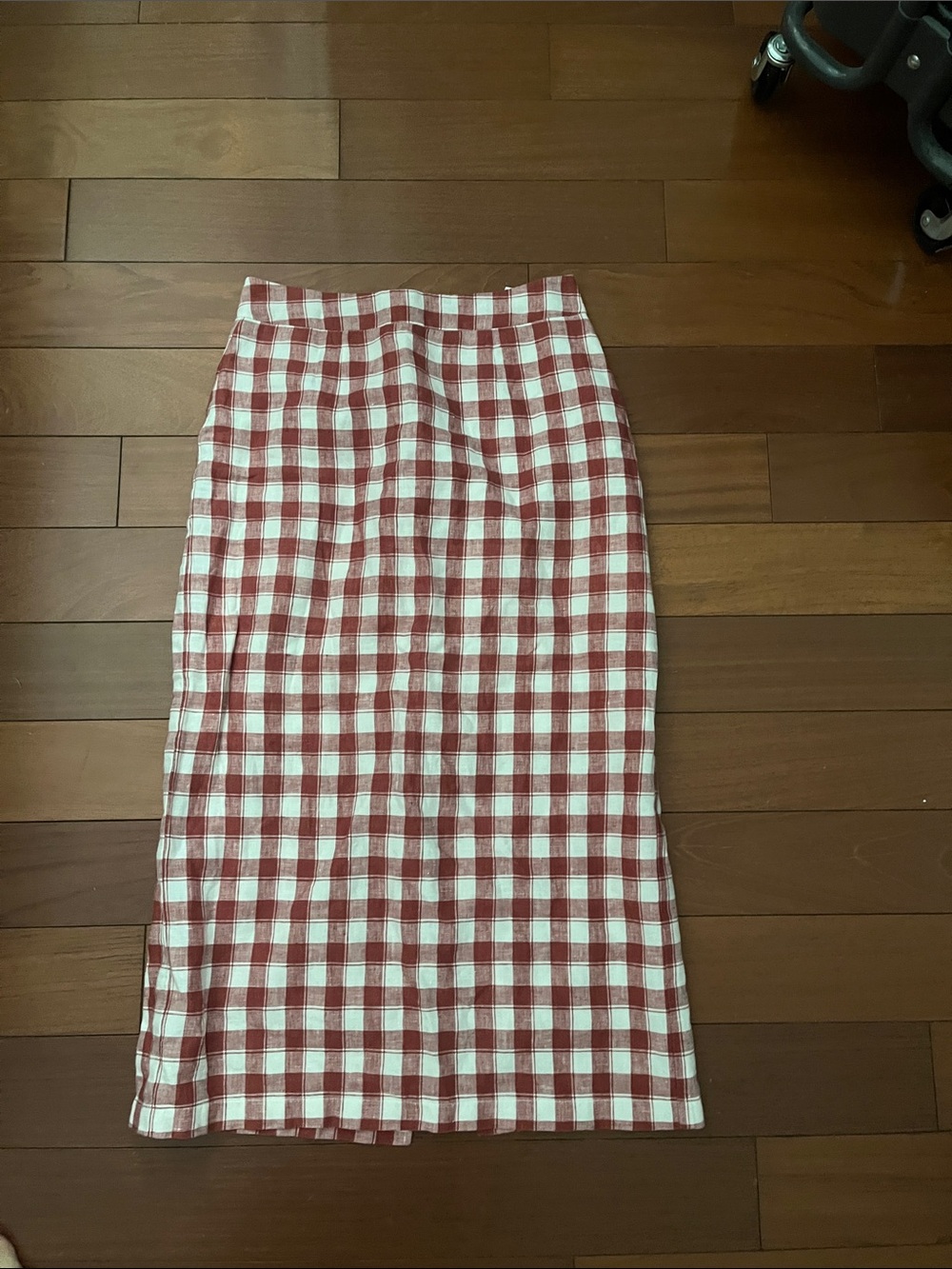 Red Gingham linen Skirt - Brand Unspecified